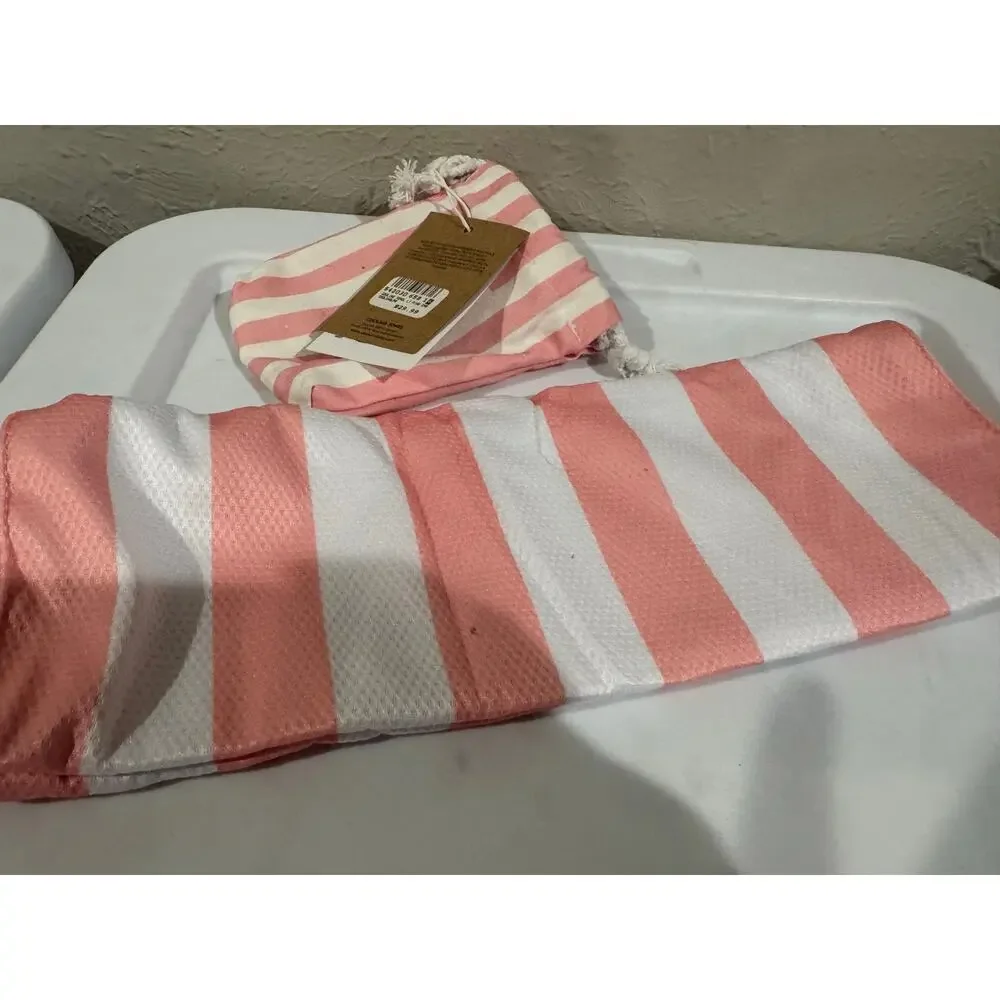 Dock & Bay Cooling Towel Pink Cabana Striped NEW